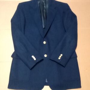 Stanley Blacker For Hughes & Hatcher Vintage 100% Wool Navy Blue Sport Coat